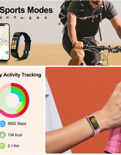 Load image into Gallery viewer, Fitness Tracker with Step Counter/Calories/Stopwatch, Activity Tracker with Heart Rate Monitor, IP68, Health Tracker with Sleep Tracker, Smartwatch, Pedometer Watch for Women Men Kids
